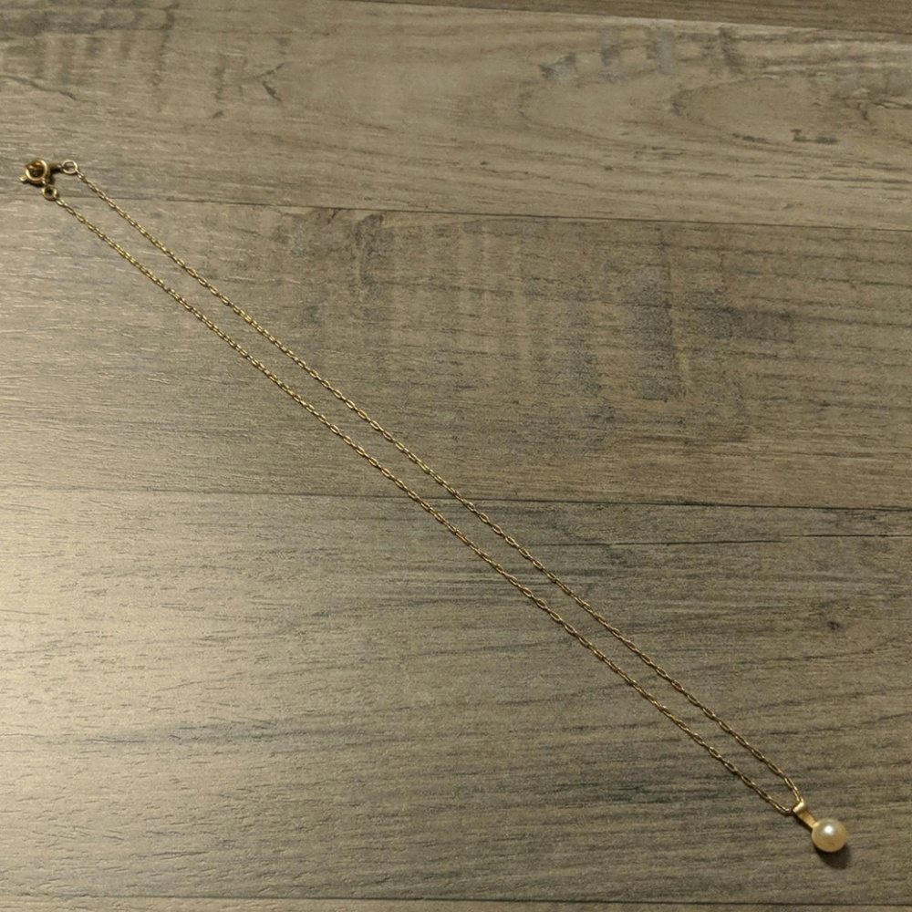 💜💜Necklace gold with pearl pendant